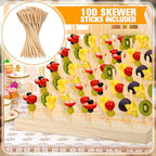 Skewer Holder with 100 Pcs 4.7" Cocktail Pick, 6-tier 156 Holes Fruit Kabobs Appetizer Food Pick Stand and, alternate view 5