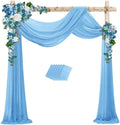 Sky Blue Wedding Arch Draping Fabric Chiffon Fabric, 29in x 18Ft Sheer Chiffon Outdoor Curtain for Wedding