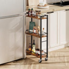 Slim Rolling Cart, Mobile Kitchen Cart on Wheels, Narrow Storage Cart for Small Space, Small Bar Cart, for, alternate view 3
