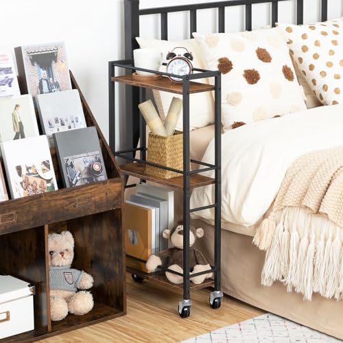 Slim Rolling Cart, Mobile Kitchen Cart on Wheels, Narrow Storage Cart for Small Space, Small Bar Cart, for, alternate view 4