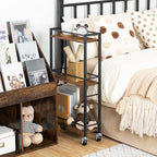 Slim Rolling Cart, Mobile Kitchen Cart on Wheels, Narrow Storage Cart for Small Space, Small Bar Cart, for, alternate view 4