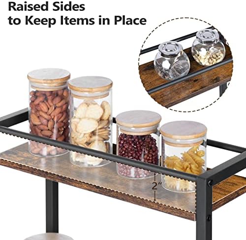 Slim Rolling Cart, Mobile Kitchen Cart on Wheels, Narrow Storage Cart for Small Space, Small Bar Cart, for, alternate view 7