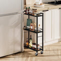 Slim Rolling Cart, Mobile Kitchen Cart on Wheels, Narrow Storage Cart for Small Space, Small Bar Cart, for
