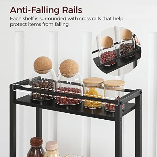 Slim Rolling Cart, Mobile Kitchen Cart on Wheels, Narrow Storage Cart for Small Space, Small Bar Cart, for, alternate view 6