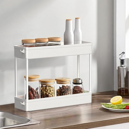 Slim Storage Cart(2 Pack),4-Tier Rolling Utility Organizer, alternate view 2