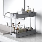 Slim Storage Cart 4 Tier, Bathroom Organizer Rolling Utility, Mobile Shelving Unit Slide Out for Office, alternate view 4