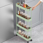 Slim Storage Cart 4 Tier, Bathroom Organizer Rolling Utility, Mobile Shelving Unit Slide Out for Office, alternate view 4
