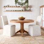 Slipcovered Upholstered Parsons Dining Chairs Set of 2, Cream White in Standard in Cream White