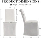 Slipcovered Upholstered Parsons Dining Chairs Set of 2, Cream White in Standard in Cream White, alternate view 2