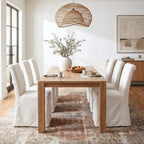 Slipcovered Upholstered Parsons Dining Chairs Set of 2, Cream White in Standard in Cream White, alternate view 4