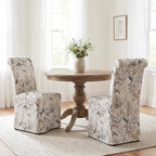 Slipcovered Upholstered Parsons Dining Chairs Set of 2, Floral in Standard in Floral