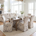 Slipcovered Upholstered Parsons Dining Chairs Set of 2, Floral in Standard in Floral, alternate view 4