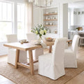 Slipcovered Upholstered Parsons Dining Chairs Set of 4, Cream White in Standard in Cream White