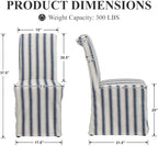Slipcovered Upholstered Parsons Dining Chairs Set of 6, Blue Stripe in Standard in Blue Stripe, alternate view 2