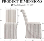 Slipcovered Upholstered Parsons Dining Chairs Set of 6, Stripe in Standard in Khaki Stripe, alternate view 2