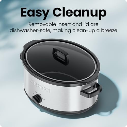 Slow Cooker 7 Quart, Large Family Size Slow Cooker with Low, High & Warm Settings, Removable Ceramic Crock, alternate view 5
