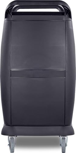 Small 3-Shelf Plastic Bussing Cart, Black in Black, alternate view 3