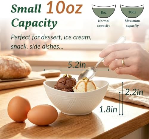 Small Bowls Set Wheat Straw Bowls 10 oz Small Serving Bowls for Ice Cream, Dessert, Snack, Appetizer, Candy, alternate view 2