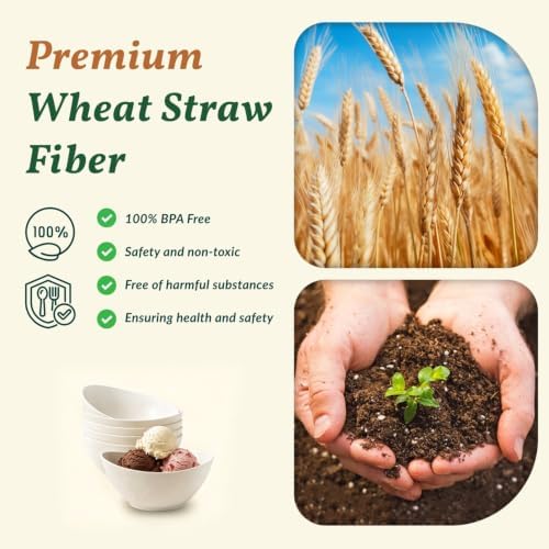 Small Bowls Set Wheat Straw Bowls 10 oz Small Serving Bowls for Ice Cream, Dessert, Snack, Appetizer, Candy, alternate view 3