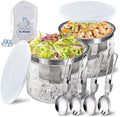 Small Chilled Serving Bowl 2 Pack, 25oz Ice Chilled Dip Bowl with Lid for Parties, Cold Serving Dish for Hummus