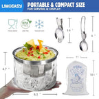 Small Chilled Serving Bowl 2 Pack, 25oz Ice Chilled Dip Bowl with Lid for Parties, Cold Serving Dish for Hummus, alternate