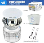 Small Chilled Serving Bowl 2 Pack, 25oz Ice Chilled Dip Bowl with Lid for Parties, Cold Serving Dish for Hummus, alternate