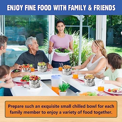 Small Chilled Serving Bowl 2 Pack, 25oz Ice Chilled Dip Bowl with Lid for Parties, Cold Serving Dish for Hummus, alternate