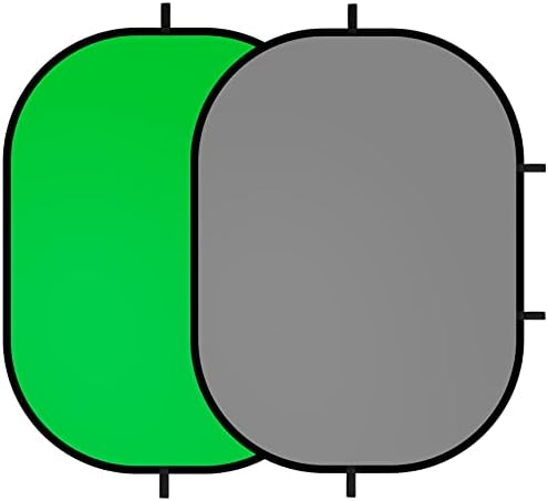 Small Collapsible Backdrop Double-Sided Grey Green Screen 2-in-1