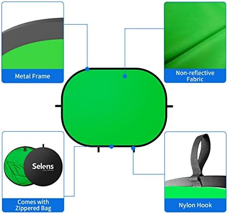 Small Collapsible Backdrop Double-Sided Grey Green Screen 2-in-1, alternate view 4