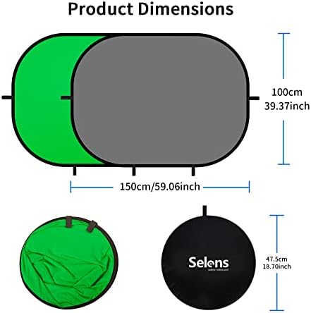 Small Collapsible Backdrop Double-Sided Grey Green Screen 2-in-1, alternate view 5