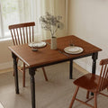 Small Dining Table for 2-4, Solid Wood Dining Table for Small Spaces 2 Person Rectangle Kitchen Table Space