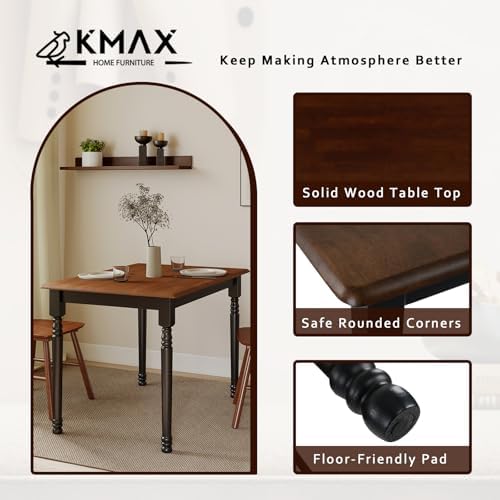 Small Dining Table for 2-4, Solid Wood Dining Table for Small Spaces 2 Person Rectangle Kitchen Table Space, alternate view 3