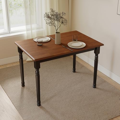 Small Dining Table for 2-4, Solid Wood Dining Table for Small Spaces 2 Person Rectangle Kitchen Table Space, alternate view 6