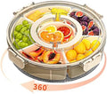 Small Divided Serving Tray with Lid and Handle, Stackable Snackle Box Container for Fruits Candy Organizer