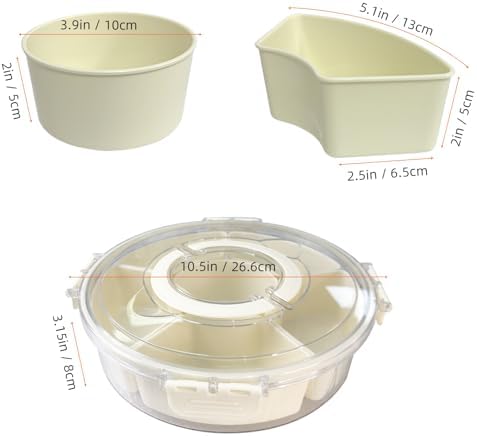 Small Divided Serving Tray with Lid and Handle, Stackable Snackle Box Container for Fruits Candy Organizer, alternate view 3