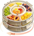 Small Divided Serving Tray with Lid and Handle, Stackable Snackle Box Container for Fruits Candy Organizer