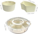 Small Divided Serving Tray with Lid and Handle, Stackable Snackle Box Container for Fruits Candy Organizer, alternate view 3