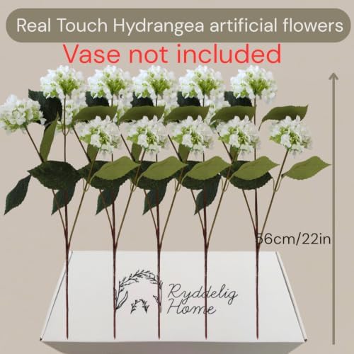 Small Faux Hydrangea Flowers 5 Stems (15 Heads) For Table Decor, alternate view 5