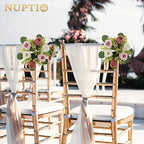 Small Flower Rings for Centerpieces: 9.05 Inch Dusty Rose & White Candle Rose Wreath for Wedding Party Christmas, alternate