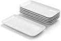 Small Rectangle Plates Set of 6, White Serving Platters 9Inch in 9 inch in White-9inch
