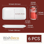 Small Rectangle Plates Set of 6, White Serving Platters 9Inch in 9 inch in White-9inch, alternate view 3