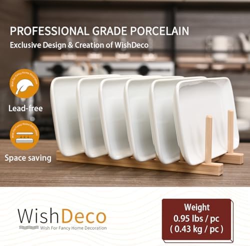 Small Rectangle Plates Set of 6, White Serving Platters 9Inch in 9 inch in White-9inch, alternate view 4