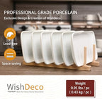 Small Rectangle Plates Set of 6, White Serving Platters 9Inch in 9 inch in White-9inch, alternate view 4