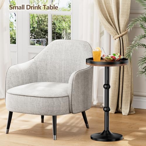 Small Round Side Table 23.5" H Drink Table for Living Room, Couch, alternate view 2
