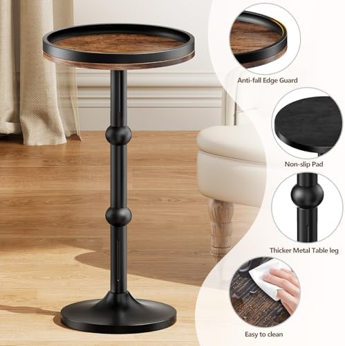 Small Round Side Table 23.5" H Drink Table for Living Room, Couch, alternate view 6