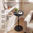 Small Round Side Table, Adjustable Height Cocktail Drink Table, alternate view 4