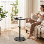 Small Round Side Table, Adjustable Height Cocktail Drink Table, alternate view 6