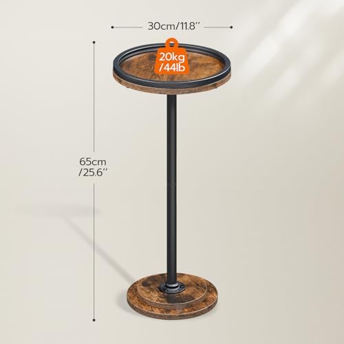 Small Round Side Table, Drink Table, Coffee Martini Table with Pedestal Accent for Small Spaces in Living Room, alternate