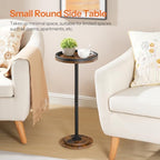 Small Round Side Table, Drink Table, Coffee Martini Table with Pedestal Accent for Small Spaces in Living Room, alternate