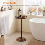 Small Round Side Table, Drink Table, Coffee Martini Table with Pedestal Accent for Small Spaces in Living Room, alternate